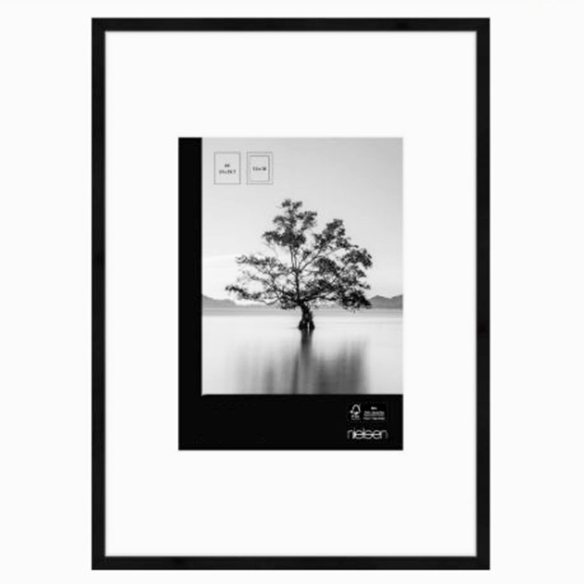 Nielsen Aluminium incl Passe-Partout - Zwart - A4 / 13 x 18 cm