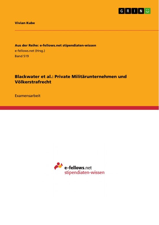 Blackwater et al.: Private Militärunternehmen und Völkerst ... - cover