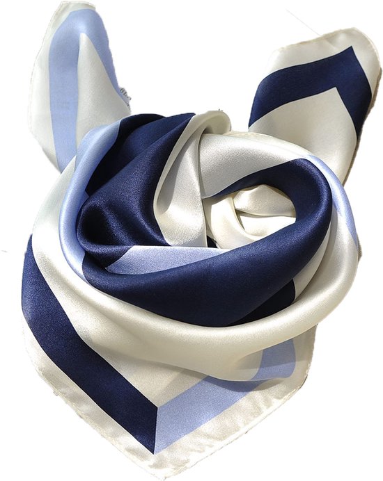 Blauwe Sjaal - Zijden Sjaal Voor Dames - Licht & Breezepas / Veelzijdig Draagbaar - 1 Stuks - Feest/Ceremonie/Geschenk Blauw
