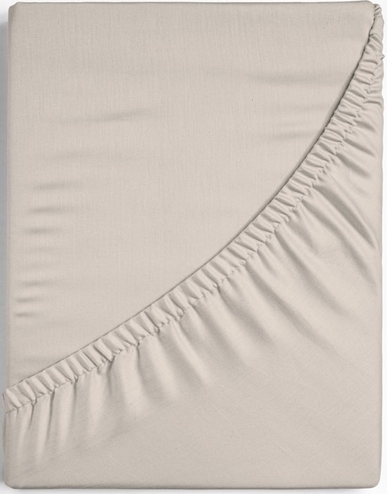 Drap-housse naturel en coton bio, avec bord élastique.