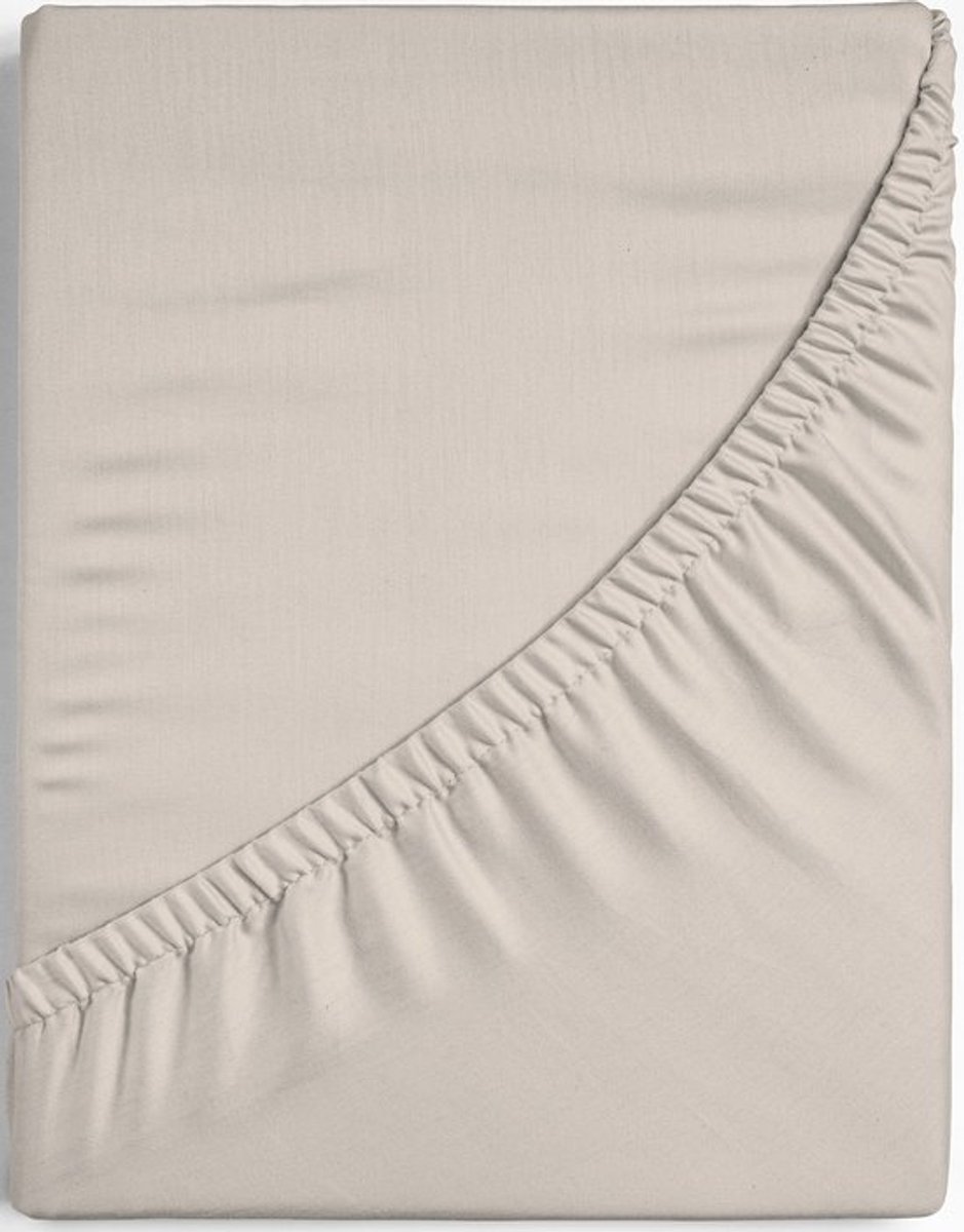 Dreamers Den - Premium Jersey Elestaan - Biologisch Katoen - Topper Hoeslaken - Naturel - 200x220 cm - 20 cm hoekhoogte