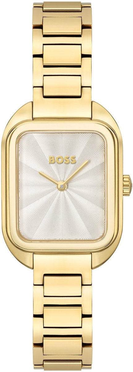 BOSS HB1502684 BALLEY Dames Horloge - Mineraalglas - Staal - Goudkleurig - 35 mm breed - Quartz - Vouw-Vlindersluiting - 3 ATM (spatwater)
