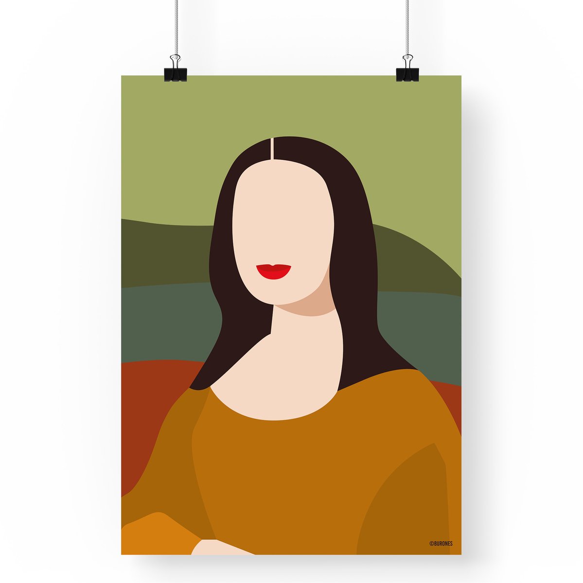 Artprint Mona Lisa - A4 formaat - Poster abstracte da Vinci illustratie