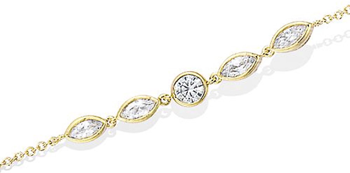 CHIVAL Armband 18K Vergulde Armband "Vara" – Tijdloos, Elegant, Luxe, Hypoallergeen, Cadeau voor haar, Stenen, Sieraden, Liefde, Romantiek, Geschenkverpakking, Zirkonia, Arm, Love