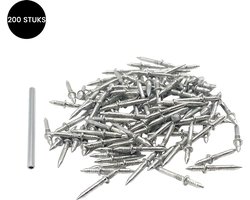 Purepeak Plintnagel Set 200 Stuks Met Montagepen - Dubbelzijdige Plintnagels - Dubbelkoppig