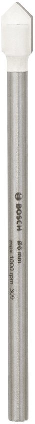 Bosch tegelboor Ø 6 mm met zilveren schacht. Max 1000 RPM.