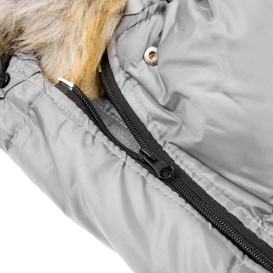 Grijze voetenzak kinderwagen - bont - tas - hoes - 90x45 cm van Merkloos — afbeelding 4