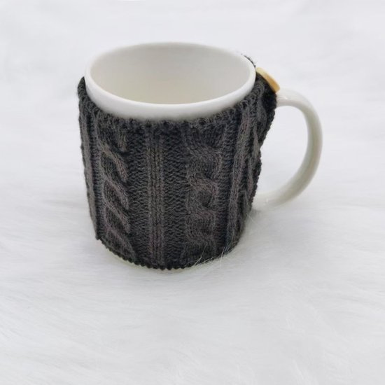 4-delige koffiekopjeshoezen, herbruikbare gebreide haakbekerhoezen, mok-theehoezen, handgemaakte serviesgoed, dames- en herenkoffie- en theekopisolatoren (gemengde kleuren) van Qilmy — afbeelding 3