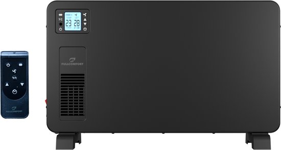 E-Heat Elektrische verwarming Deluxe - Convectie kachel - 1000W/1300W/2300W - Kachel met Ventilator - Thermostaat - Afstandsbediening - Wifi - Timer - Stil - Zwart
