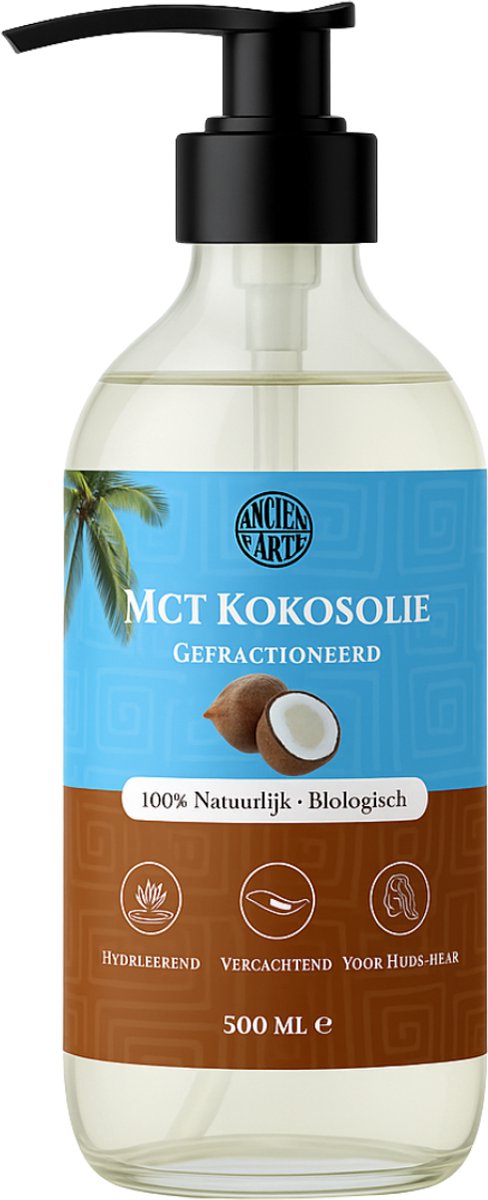Kokosolie 500ml - 100% Puur - Biologisch - Vloeibare Kokosolie - MCT Kokosolie - Foodgrade - Kokos Olie voor Haar en Huid