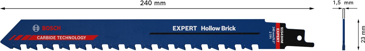 Bosch 2608900414 EXPERT Reciprozaagblad S1543HM Hollow Brick