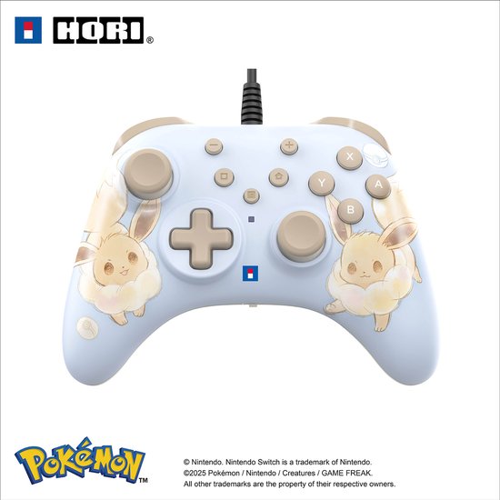 HORI - HORIPAD Turbo Wired Controller voor Nintendo Switch 2 – Eevee Cottage Core - Officieel gelicentieerd door Nintendo en The Pokémon Company International