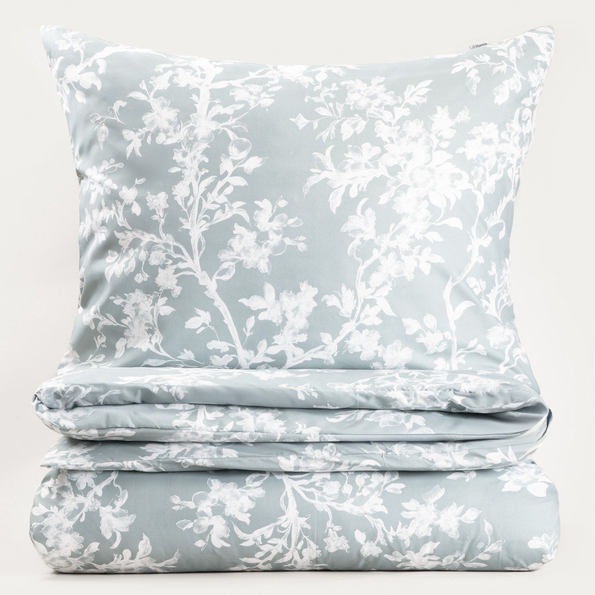 HOMLA - Bedding - BLOSSOM - microfibre blue floral - 140x200 + 1*70x80 cm