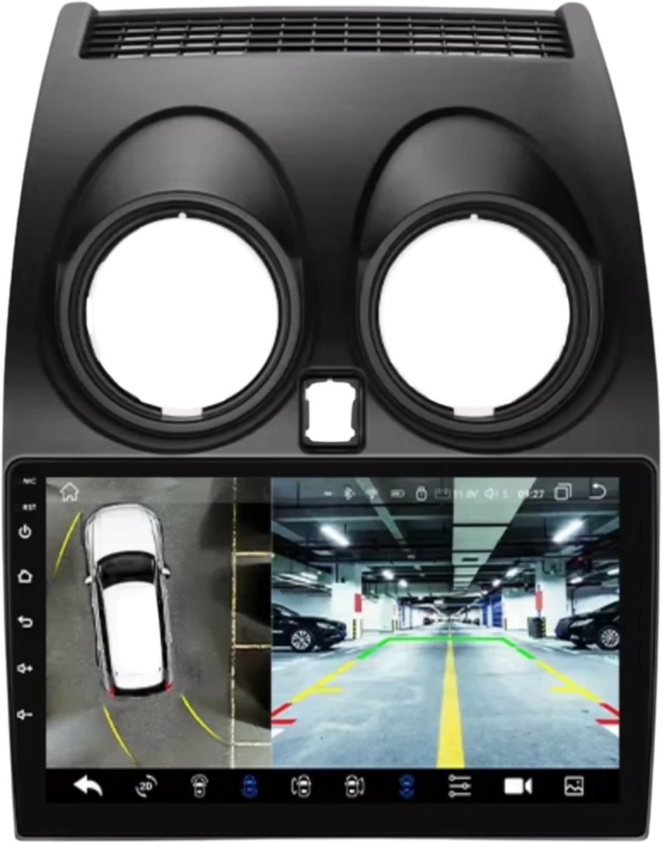 Autoradio bluetooth met camera - Carplay - Voor Nissan Qashqai J10 (2006-2013) - Geschikt voor Apple en Android - Stereo - Navigatie - Navigatiesysteem auto