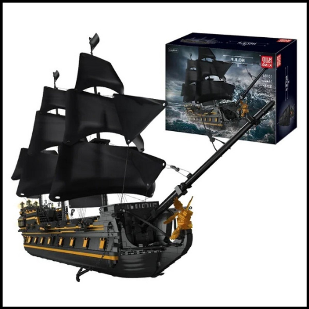 Piraten schip bouwset - grote zwarte parel - bouwstenen pakket - modelbouw voor kinderen en volwassenen - 13186 stuks - inclusief handleiding - originele doos - educatief speelplezier - kerstcadeau idee