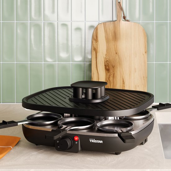 Tristar Gourmetset - RA-2760 Clean Air - Ingebouwde afzuiging - 1100W - Bakplaat 6 personen - Zwart — afbeelding 5