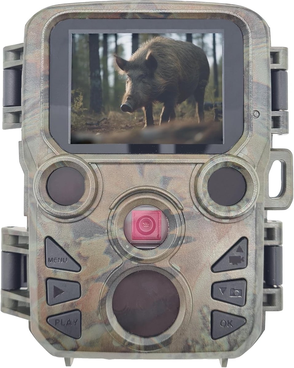 Mini wildcamera 12MP Full HD met PIR bewegingsmelder en nachtzicht