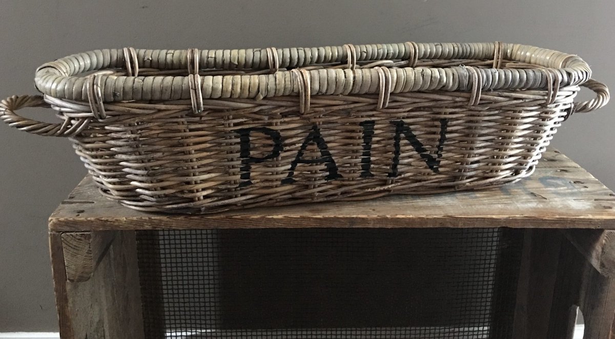 Broodmand - Bread / Pain - 50x15xH12 cm - SRIMIT Grey Riet - Stokbroodmand Baguette Mand - Landelijke Keuken Decoratie