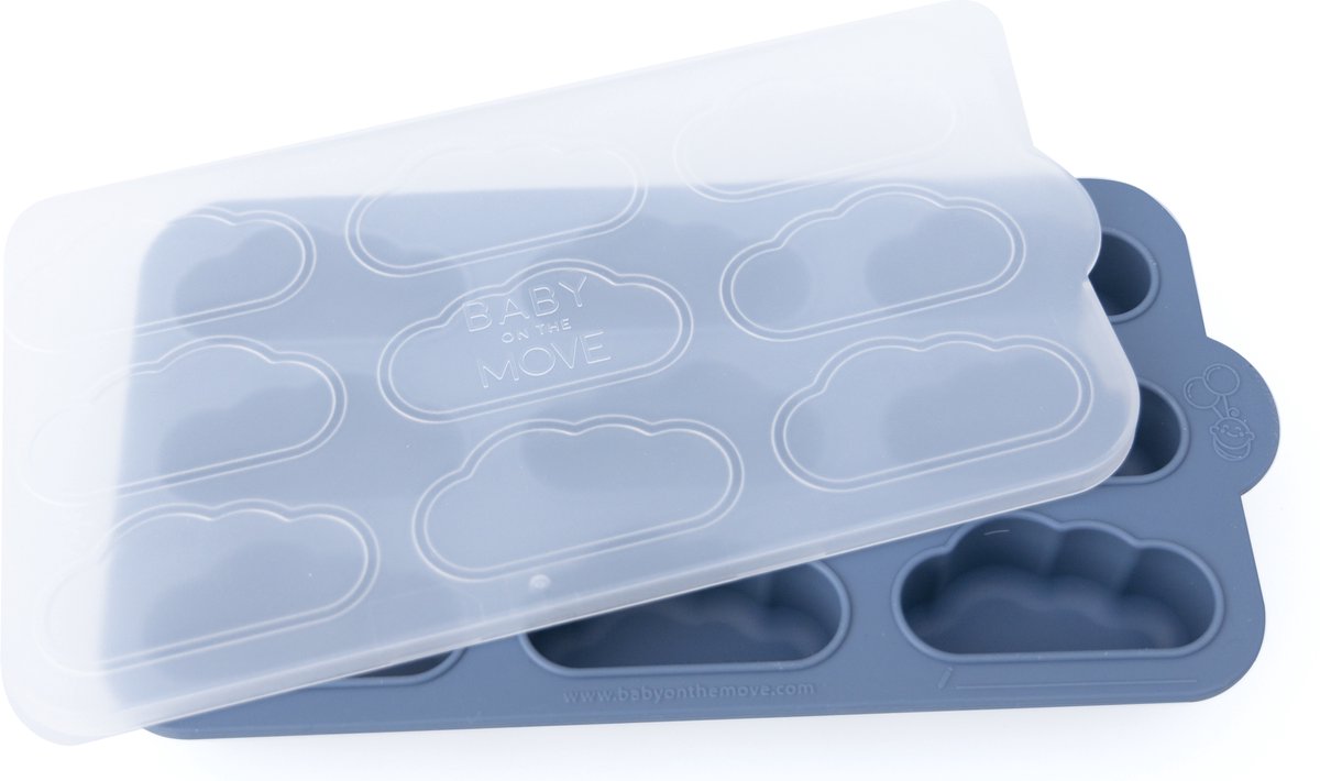 Owego - Yummy Tray - Vriesschaal voor moedermelk en babypuree - Anti-lek deksel - Denim