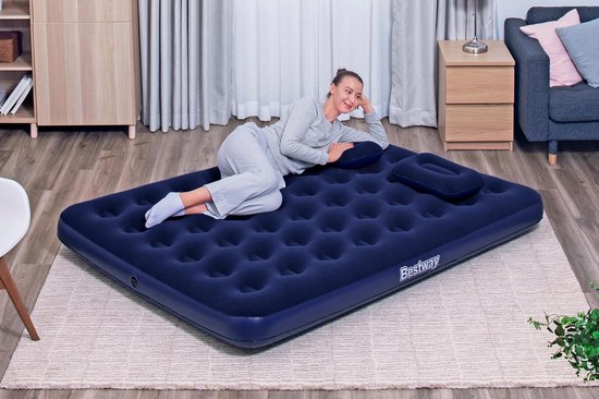 Luchtmatras Queensize met Handpomp en Kussens - Opblaasbaar Matras voor Binnen en Buiten - Tweepersoons Kampeermatras van Merkloos — afbeelding 5