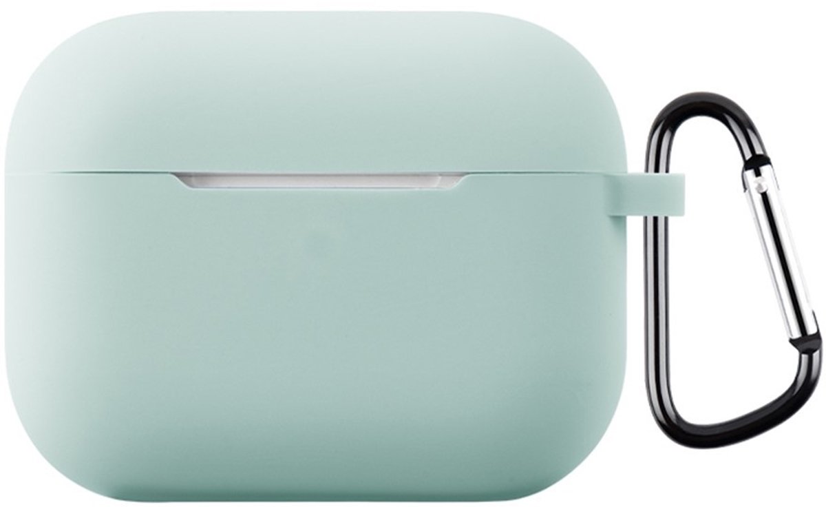 Coverup Hoesje - Geschikt voor AirPods Pro 3 Hoesje - Coverup Siliconen AirPods Case met Sleutelhanger - Mintgroen