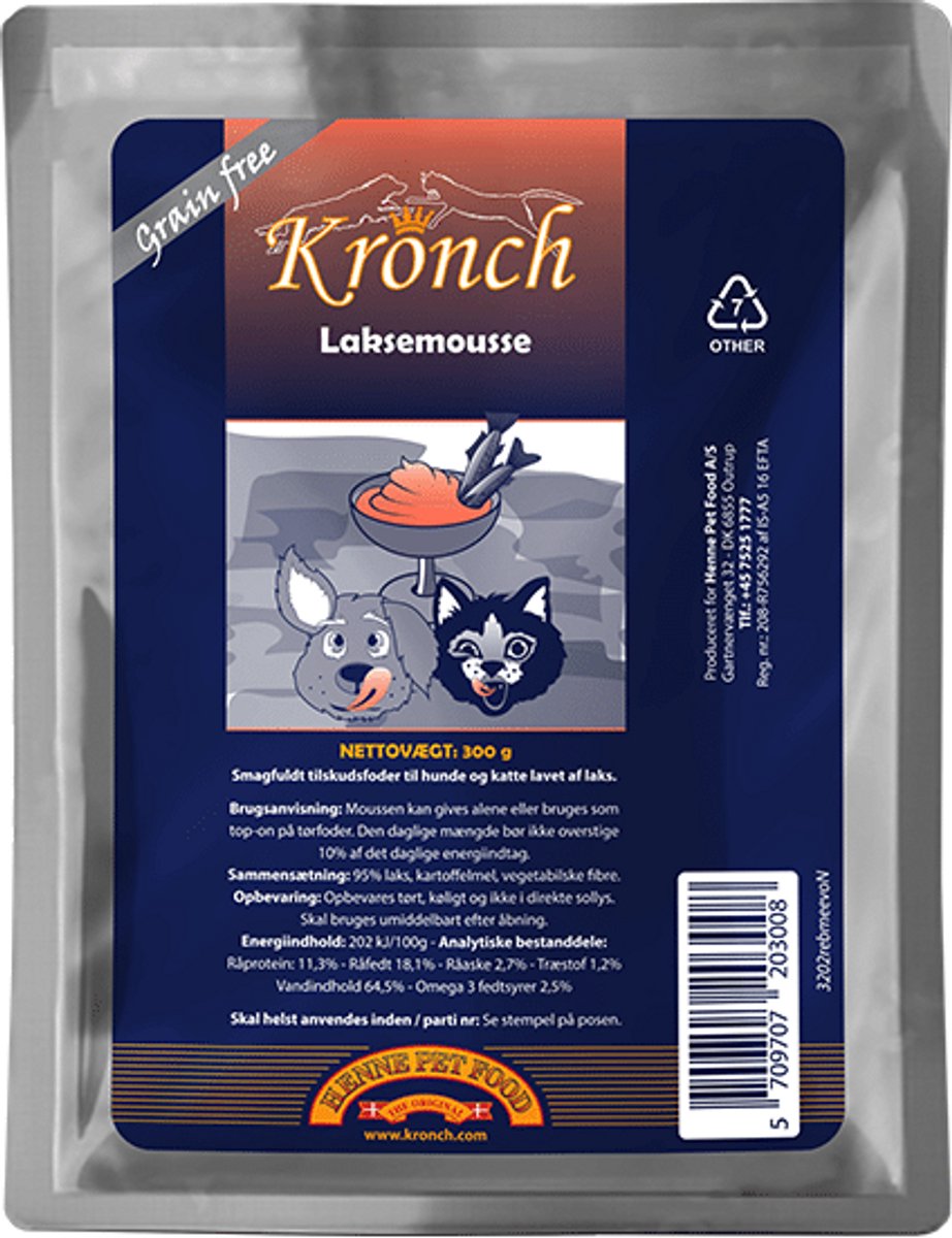Lakse Kronch Zalm mousse - Zalmmousse voor Honden en Katten 6 keer 300 gram