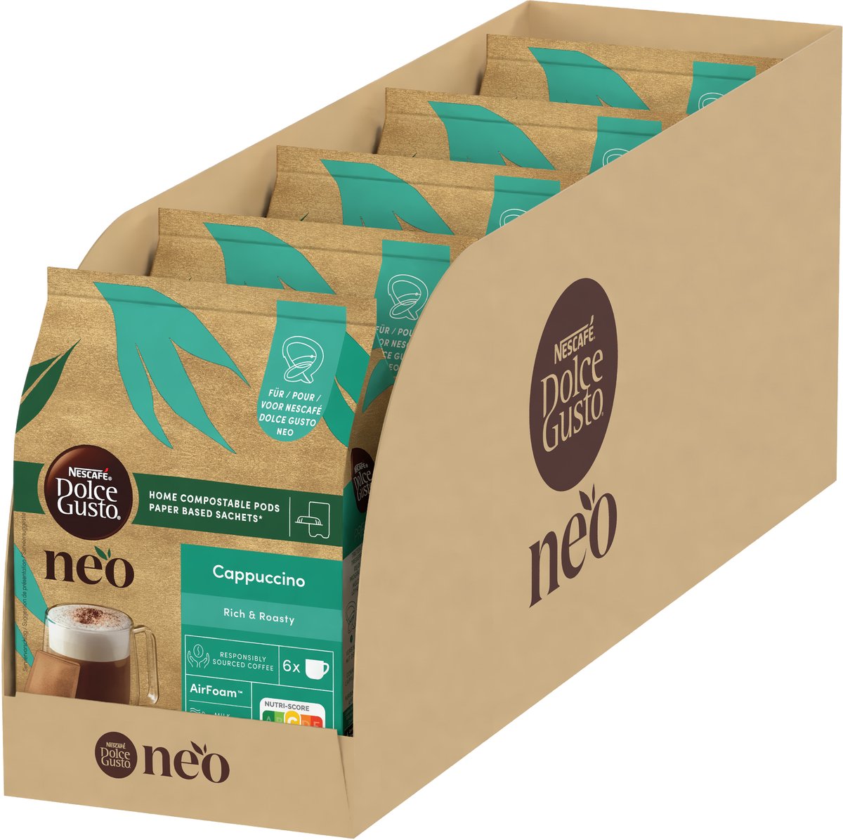 NESCAFÉ Dolce Gusto NEO koffiepads en sachets Cappuccino - 5x 6 pads + 6 sachets voor 6 koppen koffie