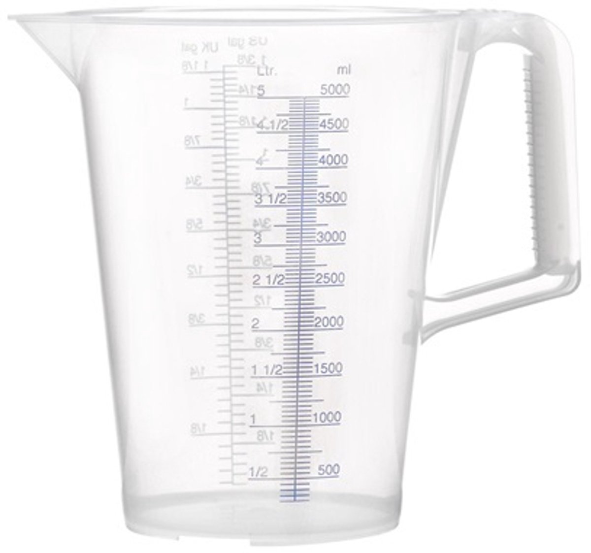PRESSOL Maatbeker 5l blauw bedrukte schaal PP - 7085