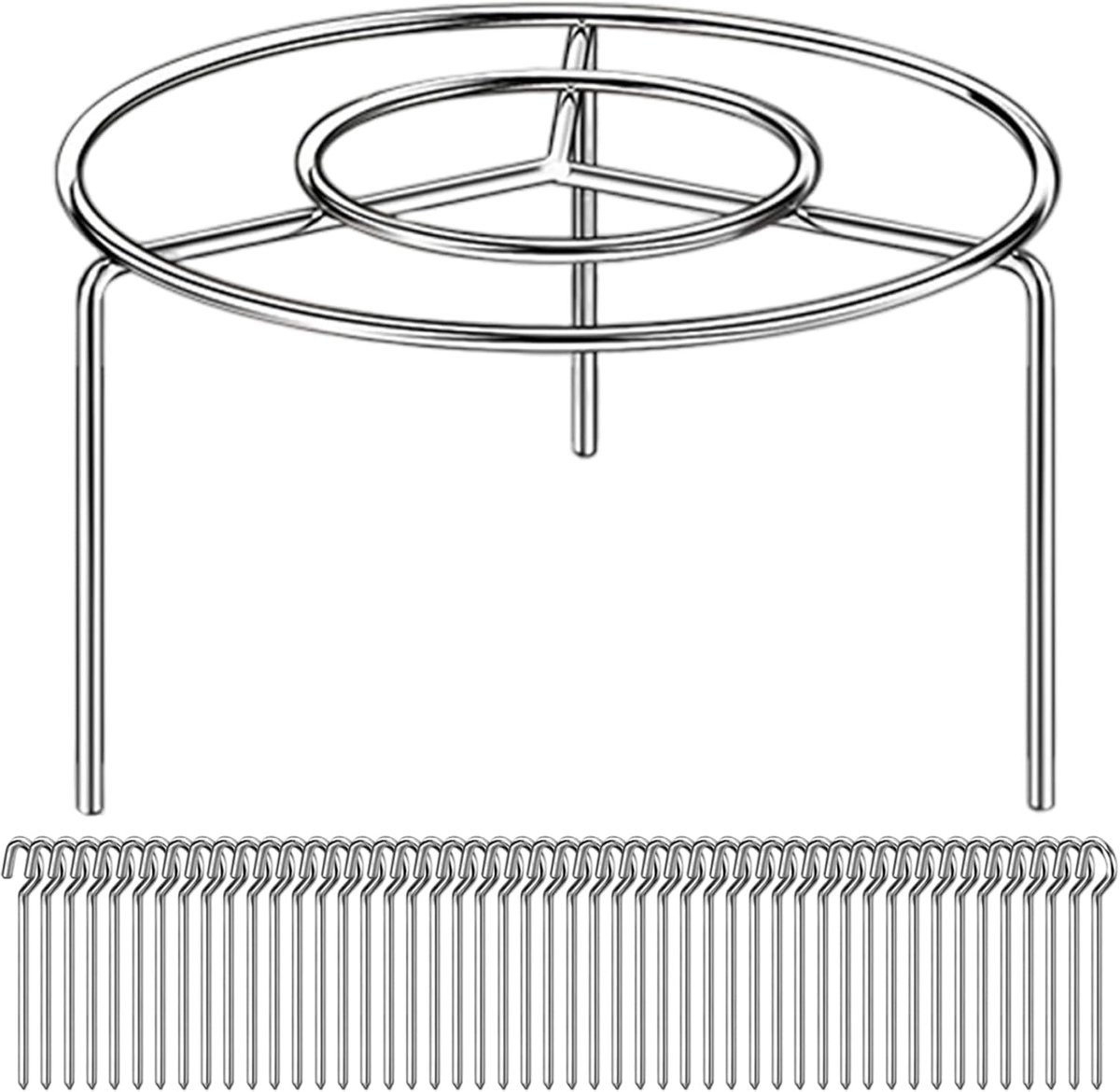 Airfryer Ronde Grill - Airfryer Accessoire - Airfryer Standaard - Roestvrij Staal - Geschikt voor Airfryer Koken en Bakken - 16 x 10 cm