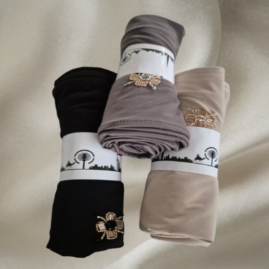 Ensemble de hijab fait main en jersey de Premium , 3 couleurs disponibles