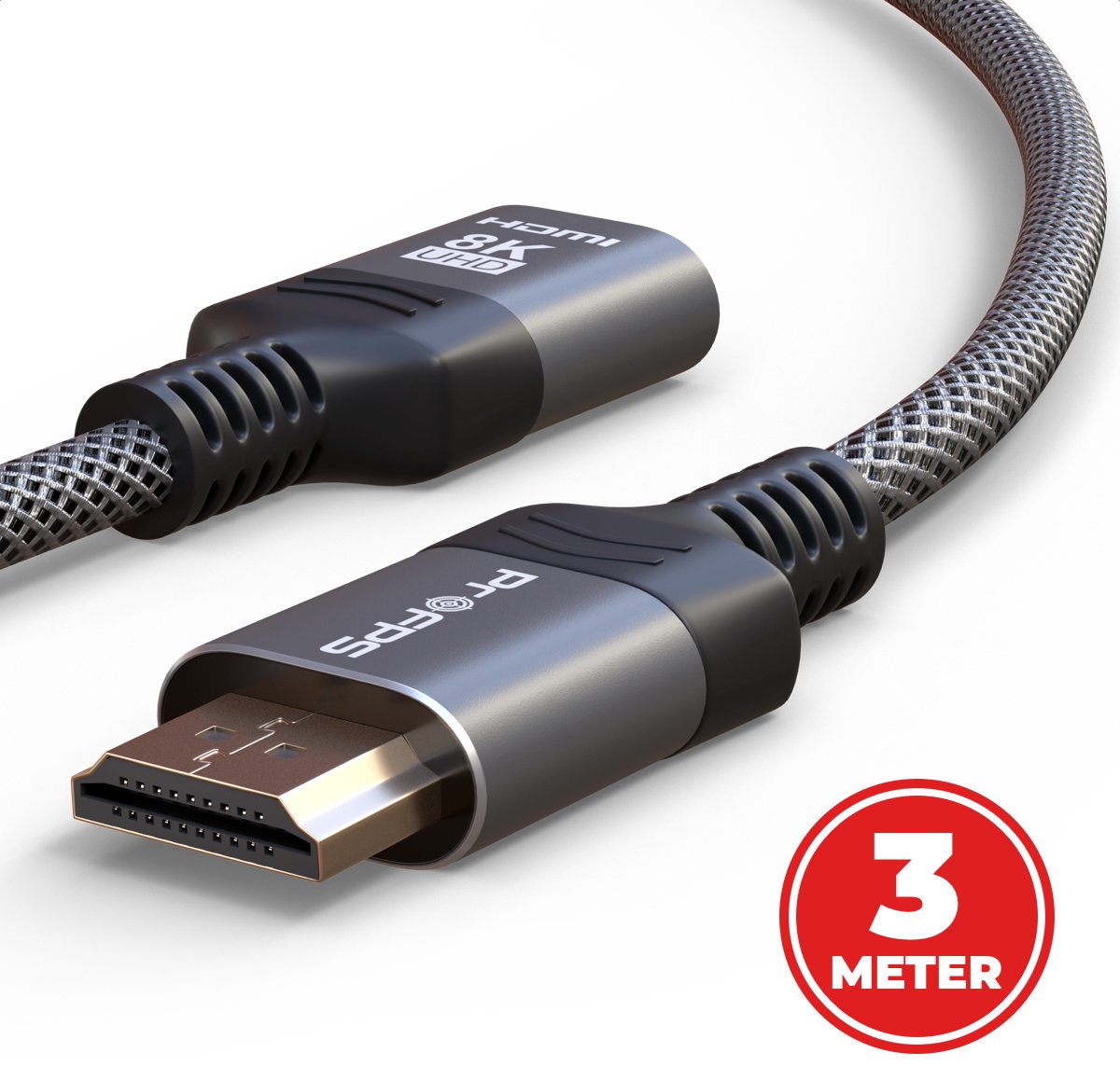 ProFPS HDMI Verlengkabel 8K 3M – HDMI 2.1 Extender M/F – 48Gbps