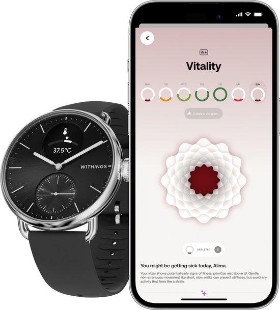 STRAP-IT© Leren Band Geschikt Voor ScanWatch Light Smartwatch Bandje Wit 155181367