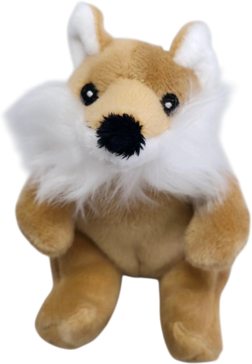 Unitoys - Mini Animals – zittende Vos - Beige - 12cm
