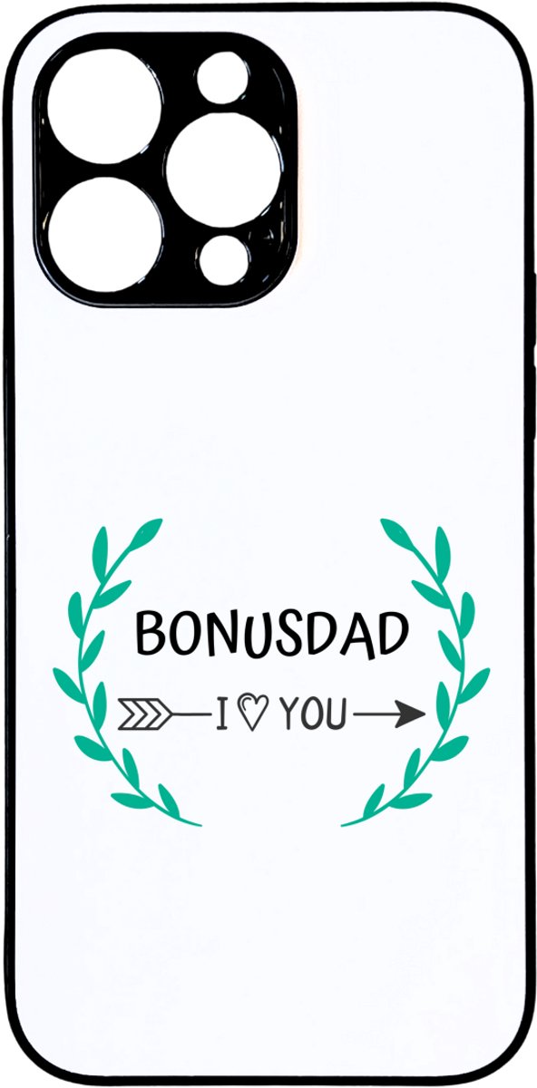 Hacebo® - bonusdad I love you telefoonhoesje - Papa - de liefste bonusvader - telefoonhoesjes - vader cadeautjes - vaderdag - verjaardag - geschenk - kado - hoesje geschikt voor iPhone 14 Pro Max