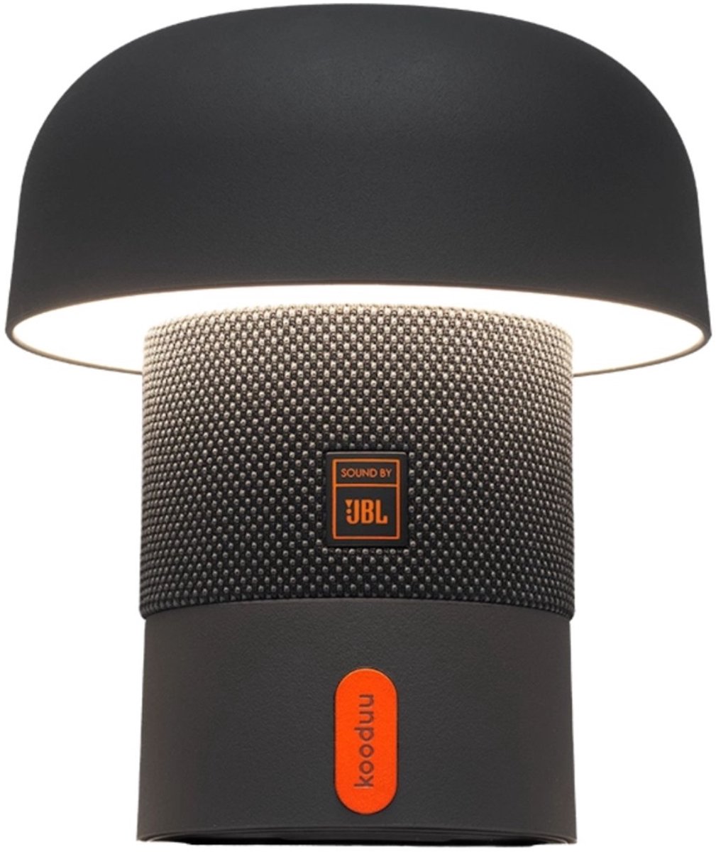 Kooduu Sensa PLAY Mini - Bluetooth Speaker met SOUND BY JBL - Dimbare LED-lamp - Oplaadbare batterij - Nachtlamp - Dimbaar - 16cm hoog - kleur Anthracite