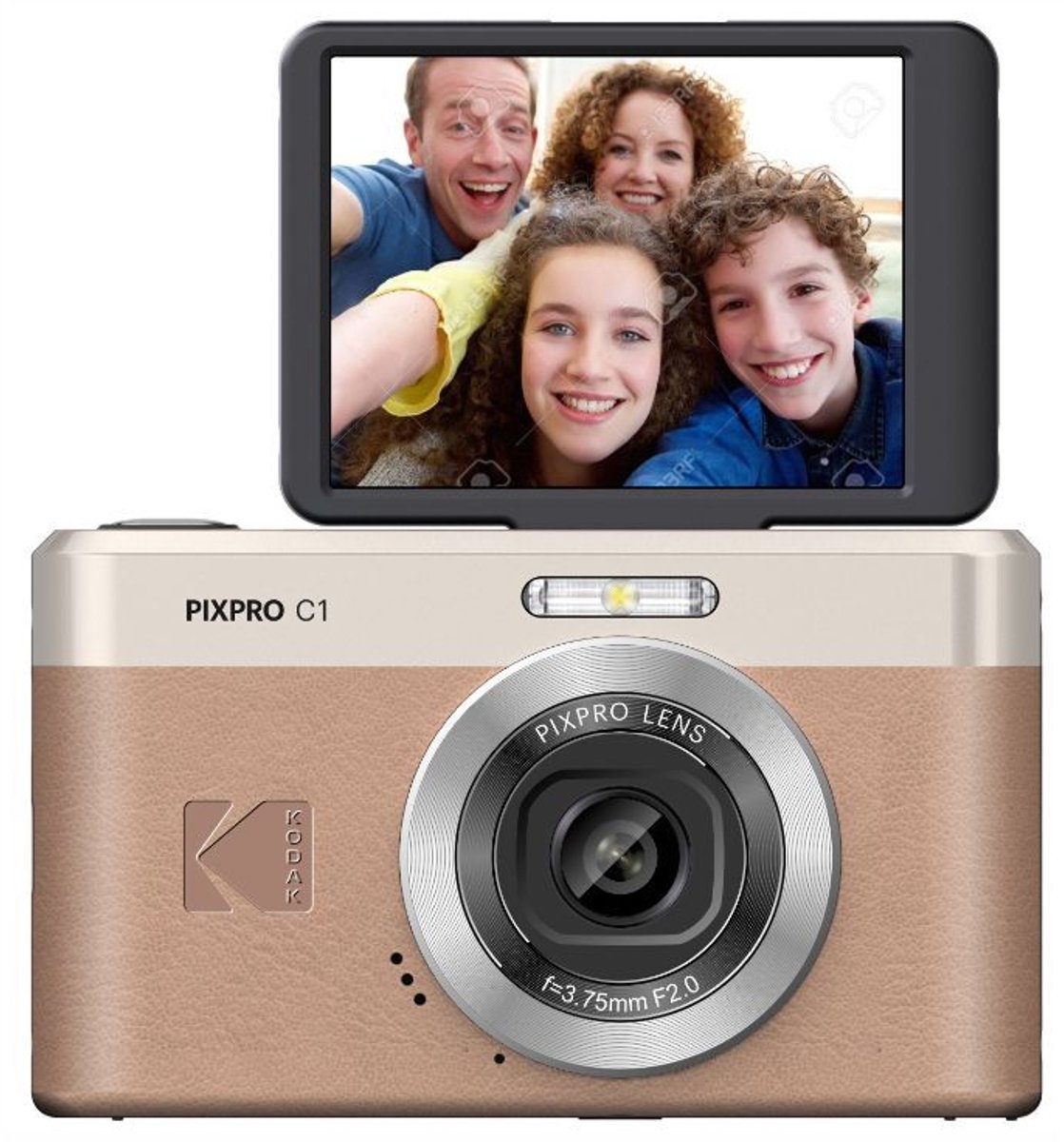 Kodak C1 compact camera - kantelbaar scherm - bruin - KIT thumbnail 5