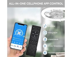 Stille Plafondventilator 50 cm met Verlichting en Afstandsbediening – Omkeerbaar en Energiezuinig
