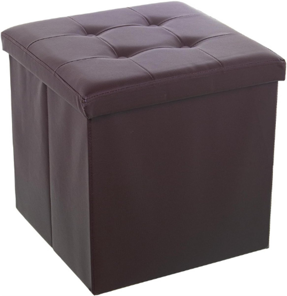 BOG Zitzak Poef - Faux Leather Bruin - 45x45x45 cm - Comfortabele Poef Voor Woonkamer, Slaapkamer Of Kantoor GRIJS