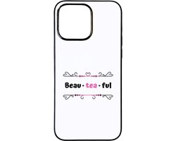 Hacebo® - beau tea ful telefoonhoesje - Thee - mooie mensen die houden van thee - telefoonhoesjes - verjaardag - cadeau - kado - geschenk - hoesje geschikt voor iPhone 15 Pro Max