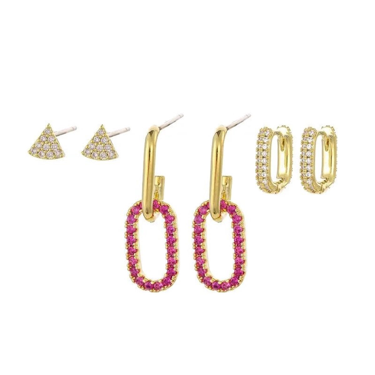 Aramat Jewels | Oorringen | Zilveren Geometrische Oorbellen Set goudkleur | | | |12mm | Zilver | Volwassenen, Kinderen | Verkleurd niet