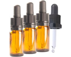 Pipetflesje van 10ml - 3 stuks - van glas - Amberkleurig - Pipetflesje voor vloeistoffen van Haarvast