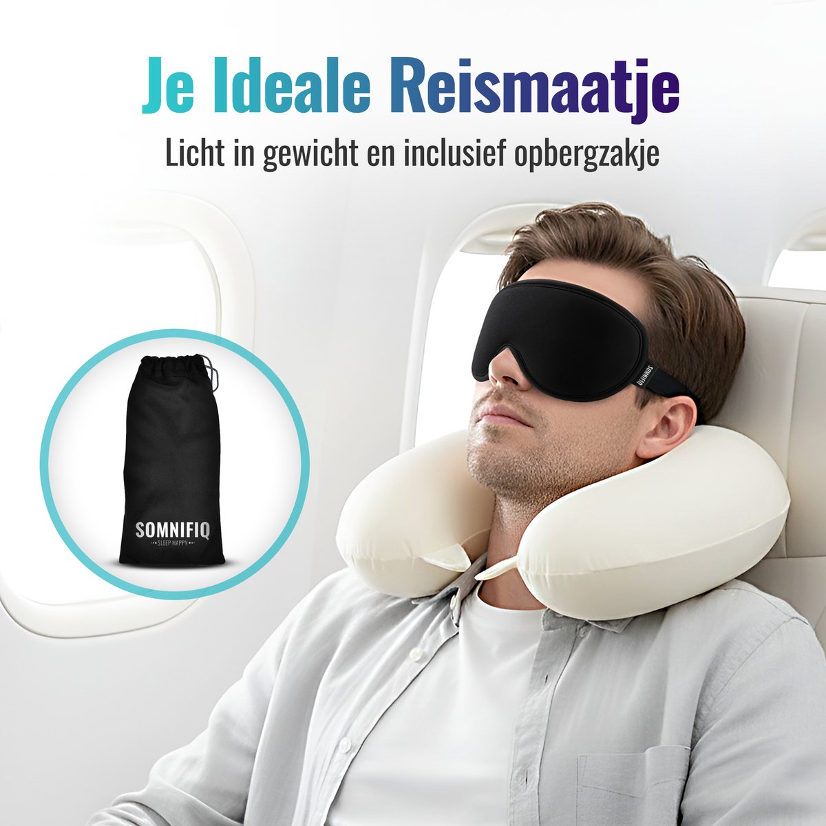 Somnifiq Slaapmasker - Luxe 3D Oogmasker Slaap - Zijden Slaapmasker - Traagschuim - 100% Verduisterend - Voor Mannen en Vrouwen — afbeelding 7