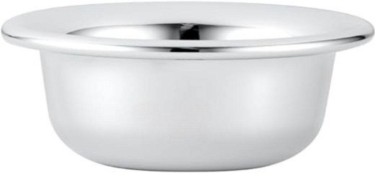 GTB® Scheerkom - Scheerkwast - Scheerkop - Nat Scheren, Scheerzeep Opberger Schuimkom Verchroomd - 10x9x4cm - Zilver