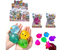 foto van Mochi Squeezy met licht - 1 exemplaar - Kinderen - Volwassenen - Knijpbal - Voor de hand - Spaar ze allemaal - 5 cm groot