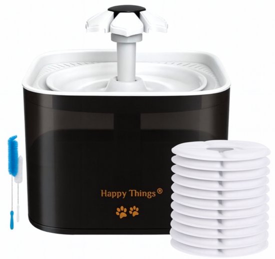 Happy Things Drinkfontein Filters voor 3L met Vitamine c - Navulling Set: 6 Stuks - Voor Katten en Honden - Ronde Filters van Carbon