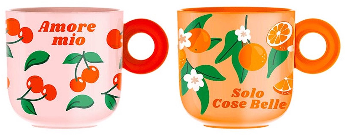 Cosy & Trendy Mercato Della Frutta Mok - Set van 2 stuks - Multi