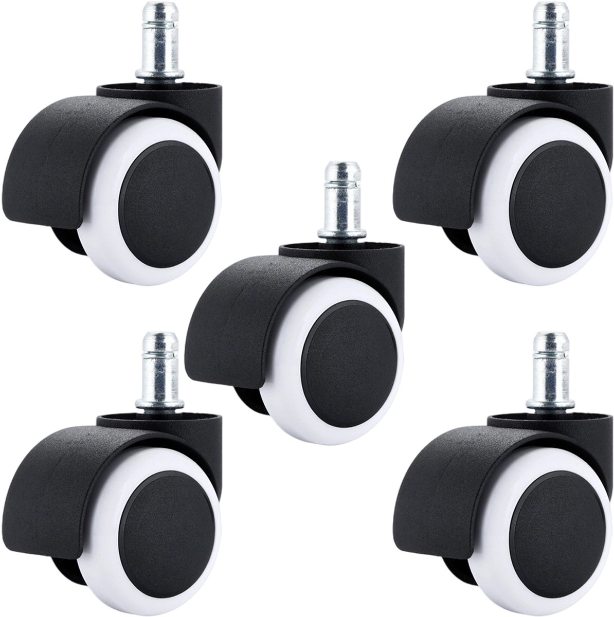 Peysaitr - Bureaustoel wieltjes - Meubelwielen - 2 Inch - Universele Zwenkwielen - Voor Bureaustoel & Meubels - Stil & Krasvrij - PVC & Nylon - Set van 5
