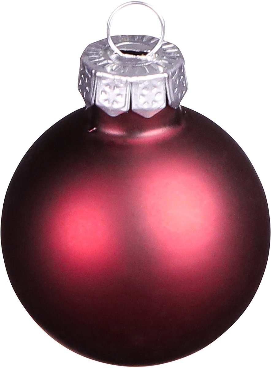 ZoeZo Design - 20 stuks - Kerstbal - glas - bordeaux - rood - mat - Ø 6 cm