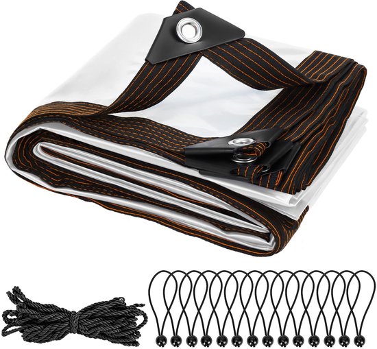 Transparant Zeildoek 370 x 440 cm Droge Tuinafdekking 80 G M²