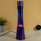 Fisura - Lava Lamp - blauw met rode lava - purperen voet